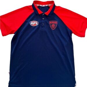 AFL Melbourne Demons Polo Shirt Size M Blue Red Australian Rules Football Dees